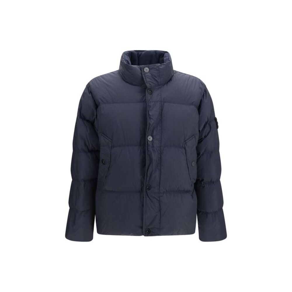 Stone Island Blue Polyamide Full-Length Men's Jacket